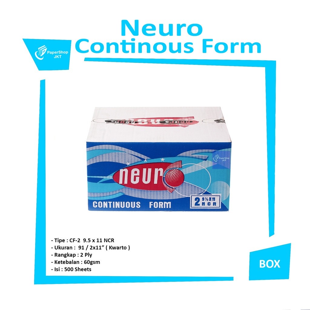 NEURO - Continous Form 2 Ply Full 9 1/2 x 11 ( K2 Neuro ) NCR - Box