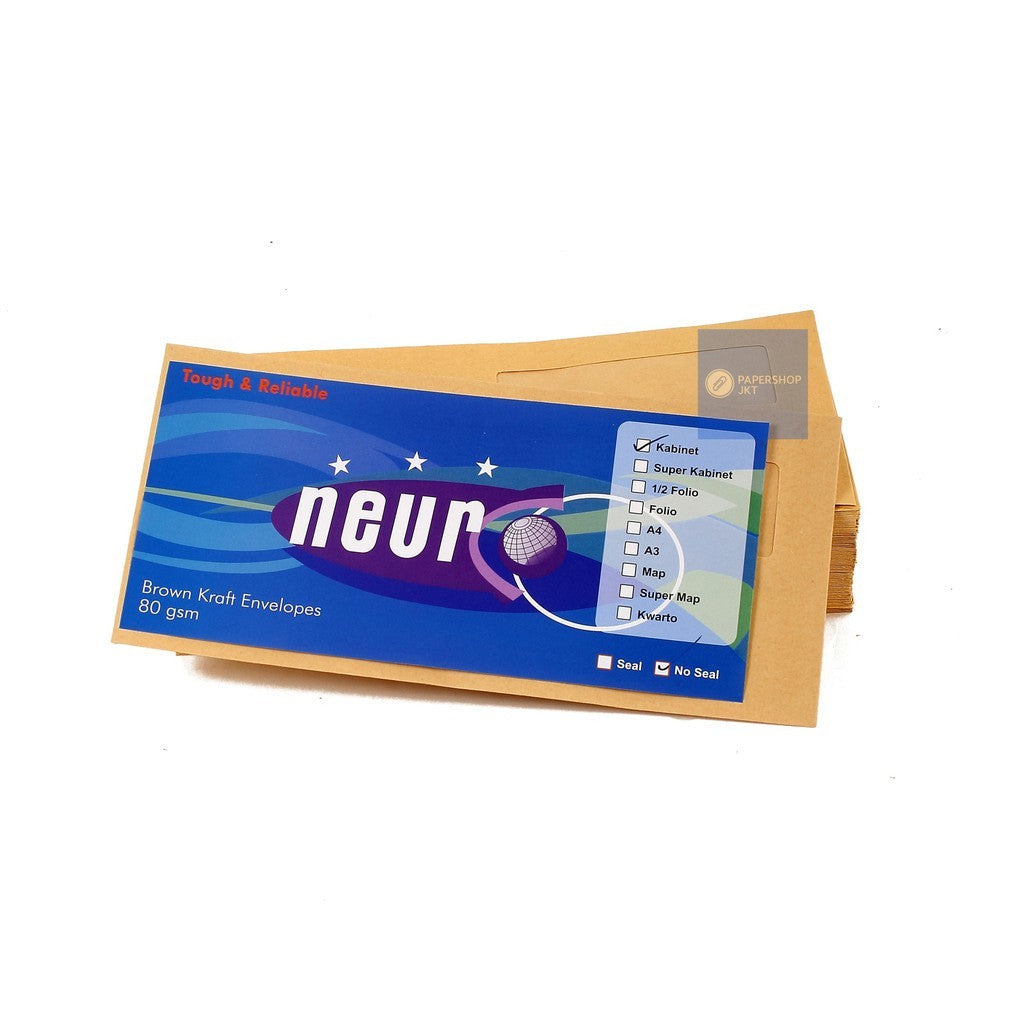NEURO - Amplop Coklat Ukuran Kabinet Jendela Kiri No Seal - Pack