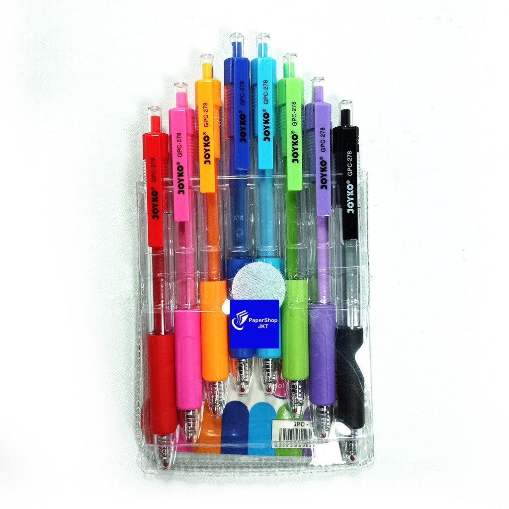 JOYKO - Color Gel Pen Pena Jel Warna GPC-278 8 Warna - Set
