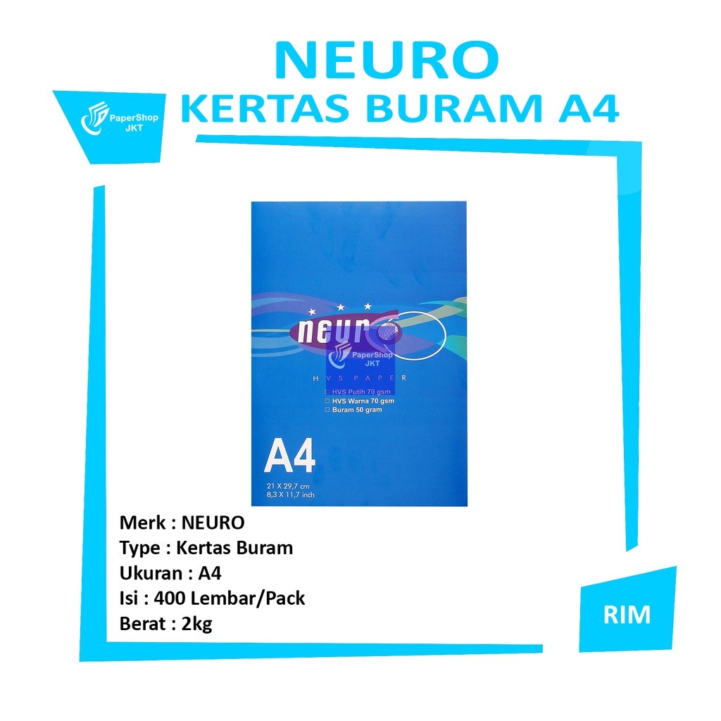 NEURO -  Kertas Buram Ukuran A4 / F4 - Pack