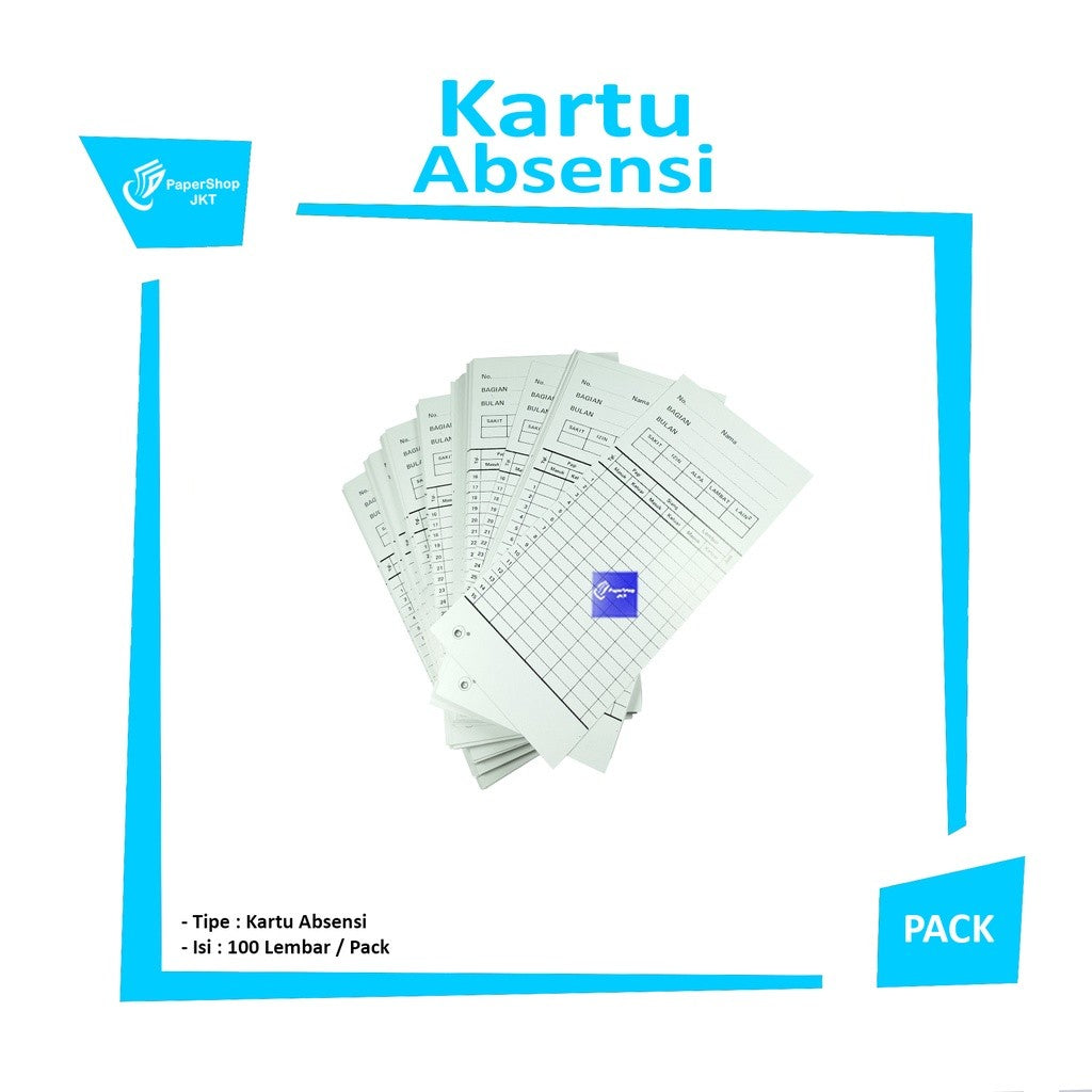 Kartu Catatan Absensi Isi 100 - Pack