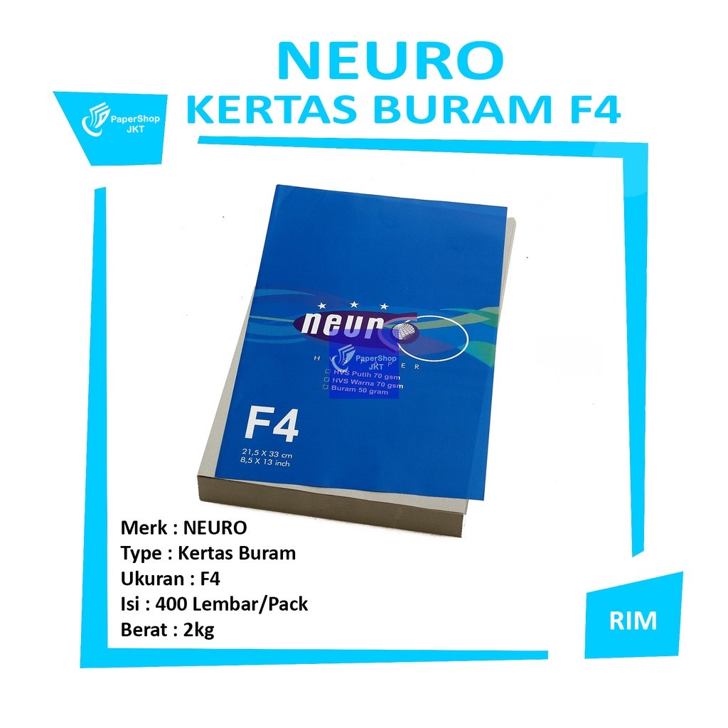 NEURO -  Kertas Buram Ukuran A4 / F4 - Pack