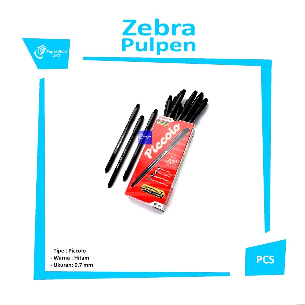 ZEBRA - Pen Piccolo Pena, Pulpen, Ballpoint 0.7 - Pcs