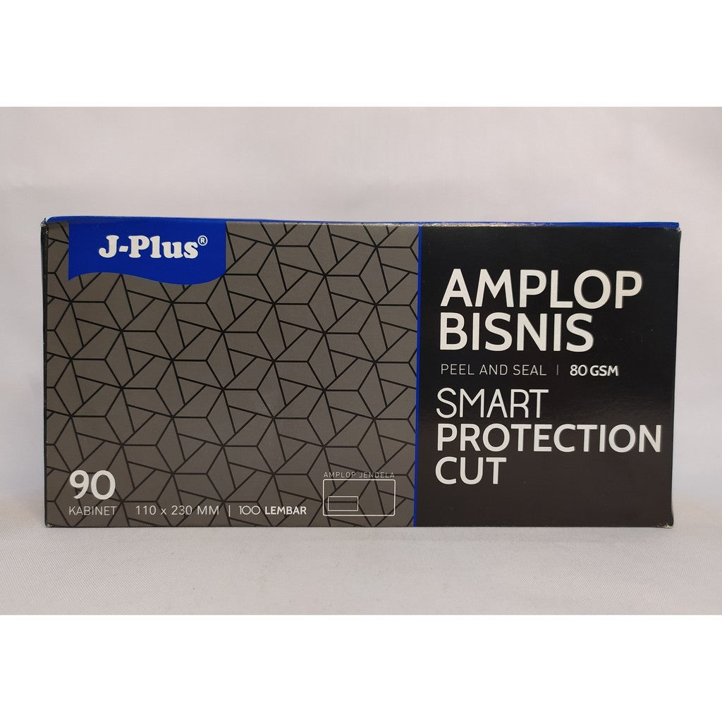JPLUS - biru amplop putih jendela kiri atau kanan no 90 80gsm - PACK