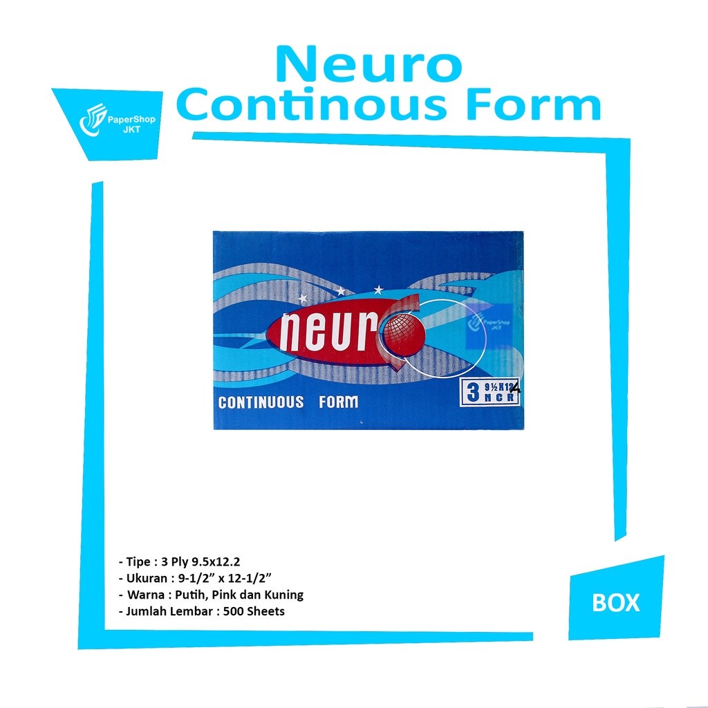 NEURO - Continous Form 3 Ply 91/2 x 12/2 ( A4/2 Neuro ) NCR - Box