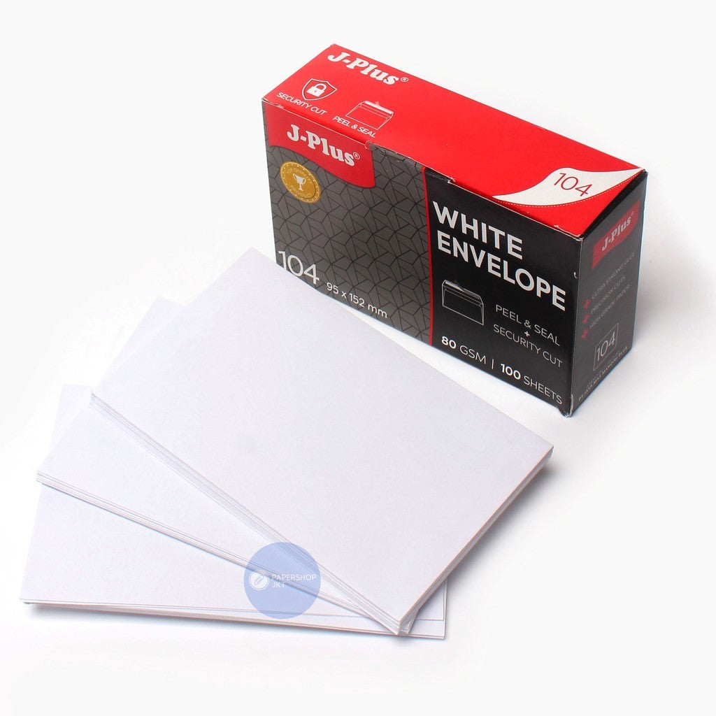 JPLUS - Amplop Putih Merah No. 104 80gsm Peel & Seal