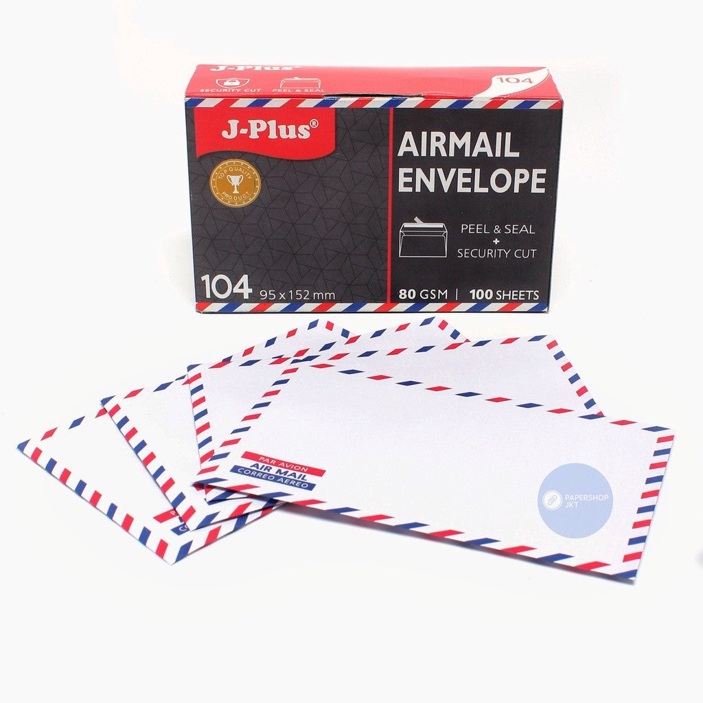 JPLUS - Amplop Merah - Air Mail - 104 - 80Gsm -10 lembar