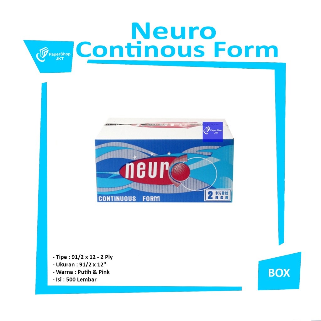 NEURO - Continous Form 2 Ply 9 1/2 x 12 ( A4 Neuro ) NCR - Box