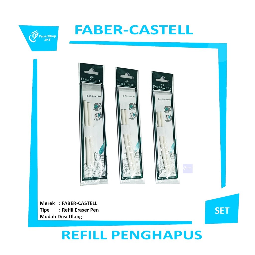 FABER-CASTELL - Isi ulang penghapus - Refill Eraser Pencil - Set