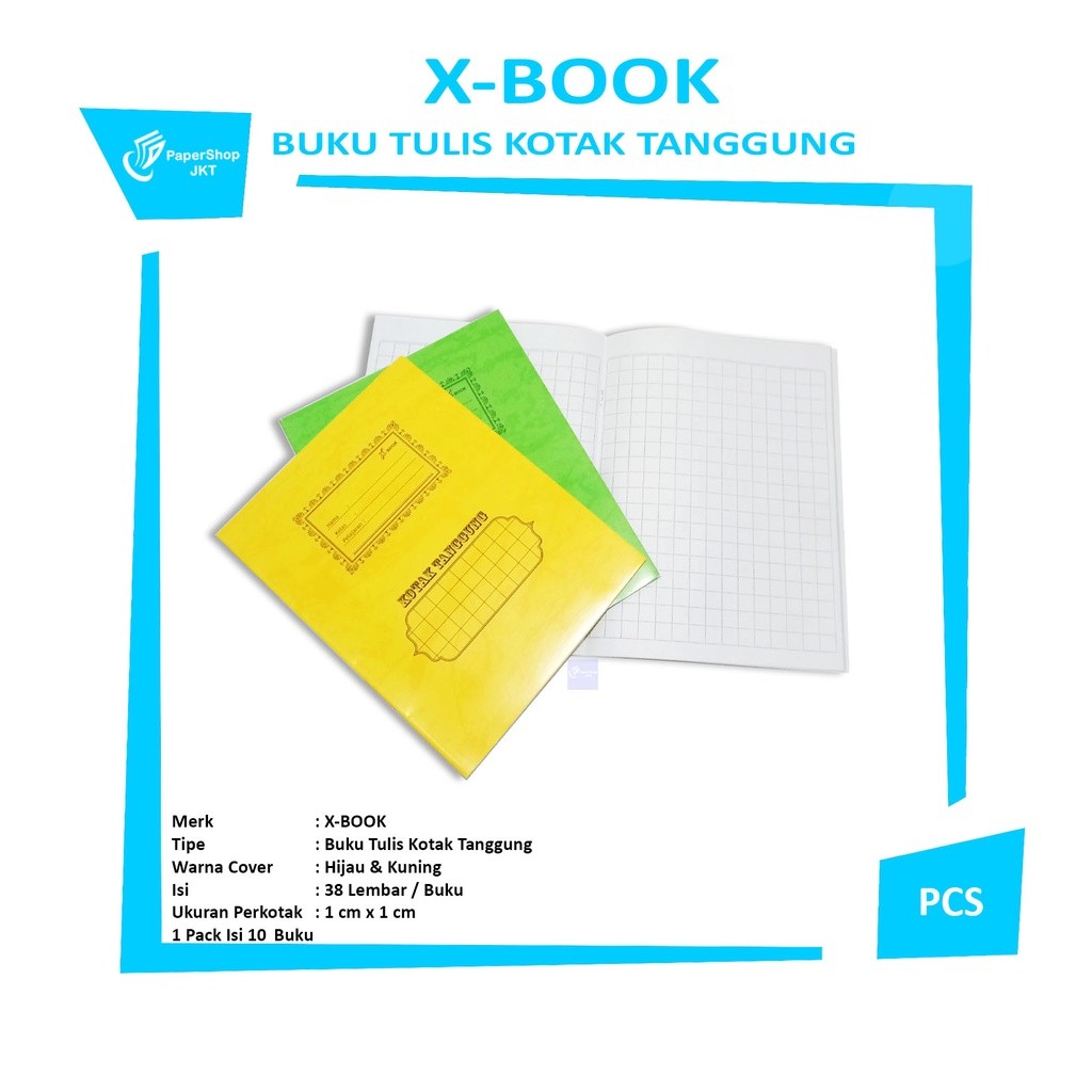 X-BOOK - Buku Tulis Sekolah Anak Kotak Tanggung isi 38 Lembar / Buku Kecil - Pcs