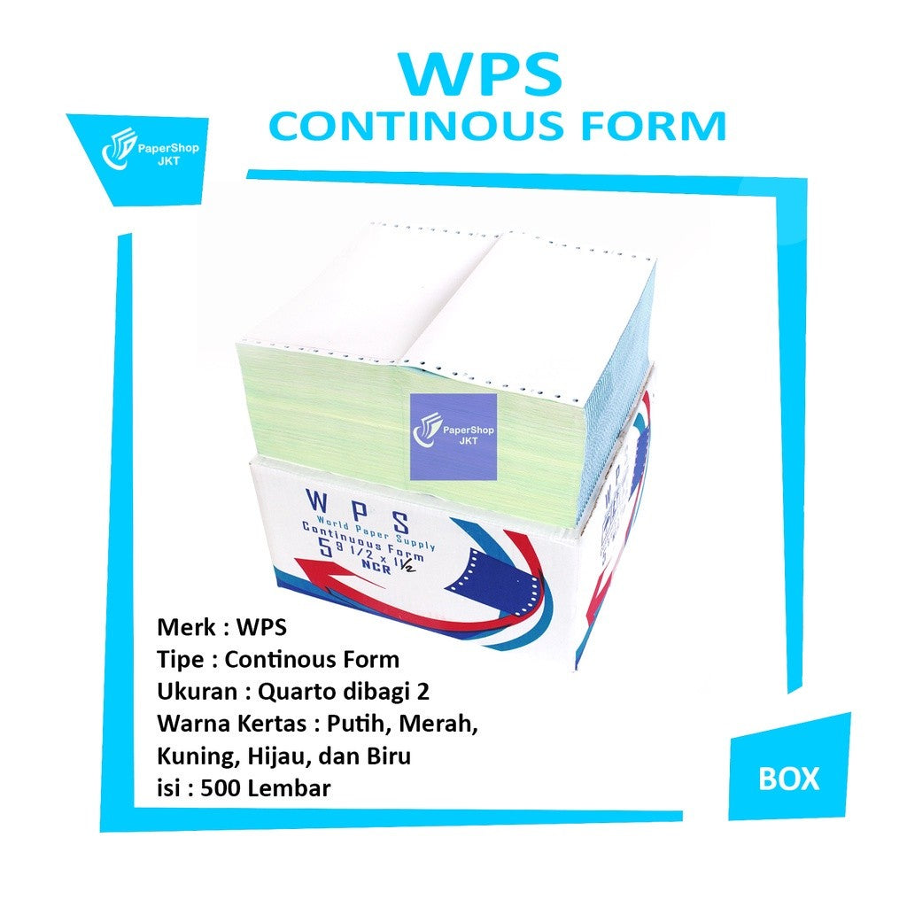 WPS - Continous Form 5 ply 9 1/2  x 11/2  Ncr