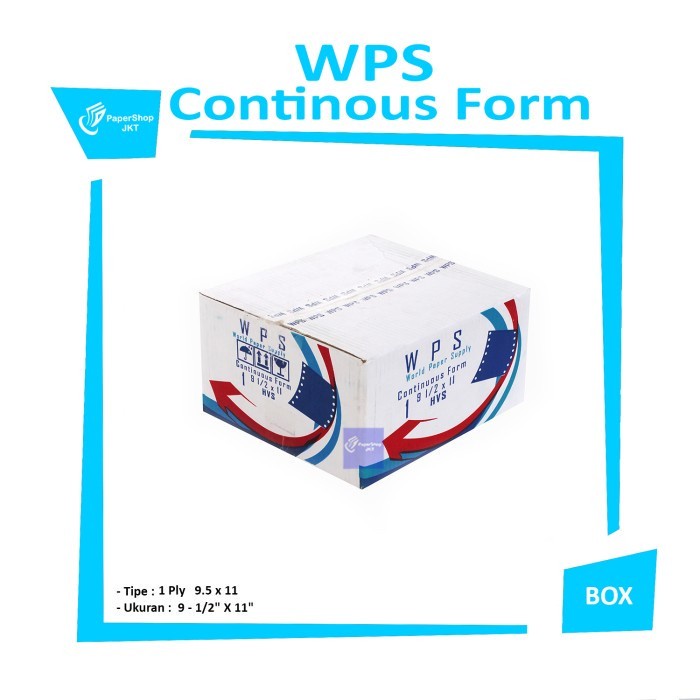 WPS - Continous Form 1 Ply 91/2 x 11 ( K1 WPS ) HVS - Box