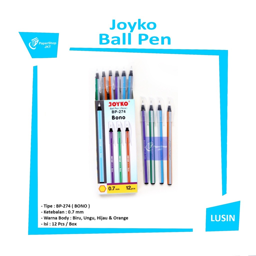 JOYKO - Ballpen Bp-274 Bono Tinta Hitam - Lusin