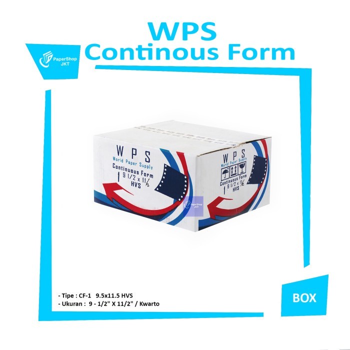 WPS - Continous Form 1 Ply 9 1/2  x 11/2( K1/2 WPS ) HVS - Box