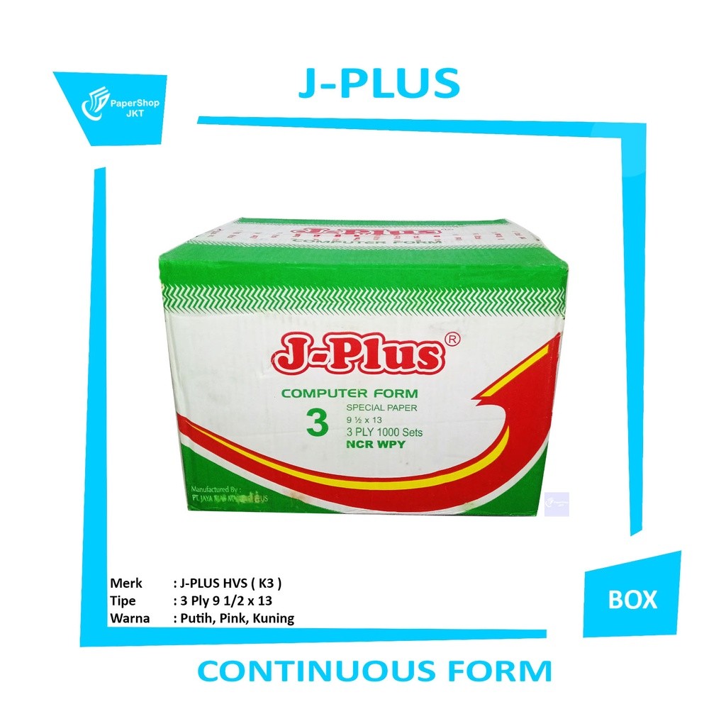 J-PLUS - Continuous Form CF 91/2 x 13 3 Ply ( K3 ) NCR - Box