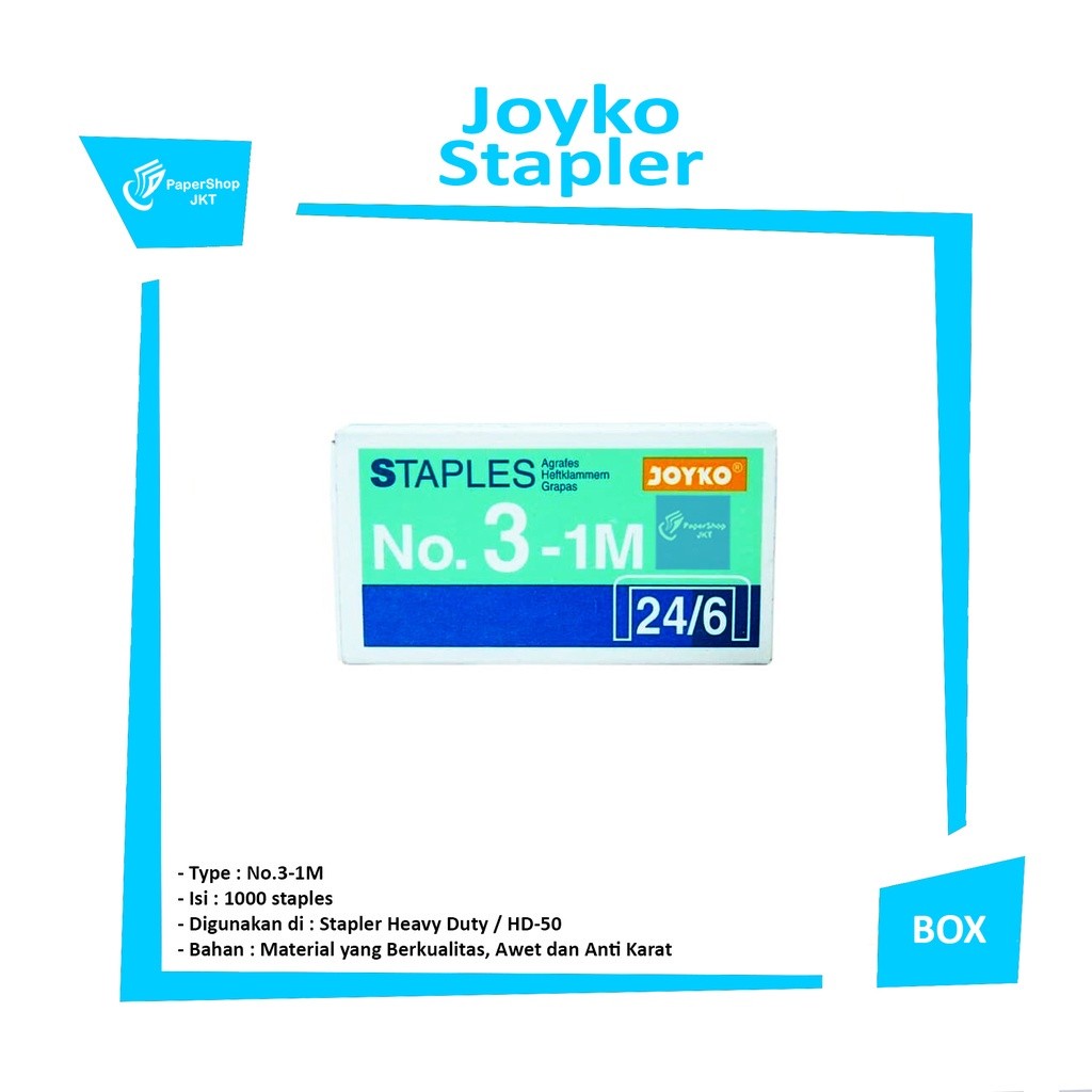 JOYKO - Isi Staples Besar Stapler No.3-1M - Pack