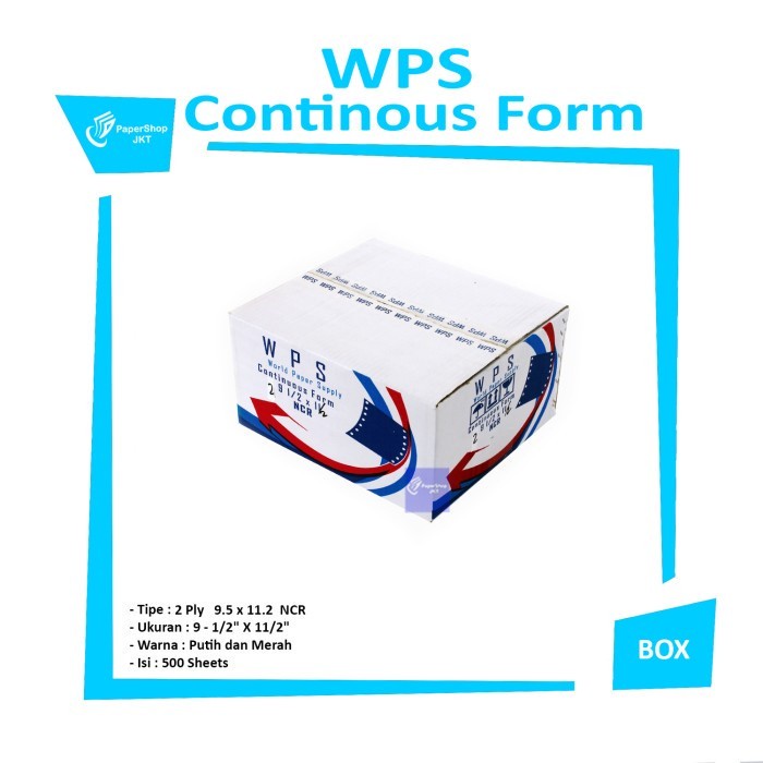 WPS - Continous Form 2 Ply 9 1/2  x 11/2 ( K2/2 WPS ) NCR - Box