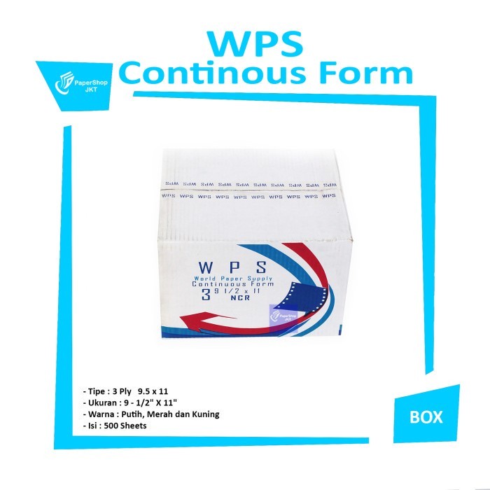 WPS - Continous Form 3 Ply 9 1/2  x 11 ( K3 WPS ) NCR - Box