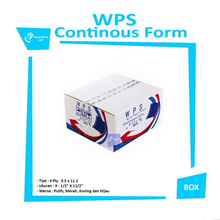 WPS - Continous Form 4 Ply 9 1/2  x 11/2 ( K4/2 Wps ) Ncr - Box