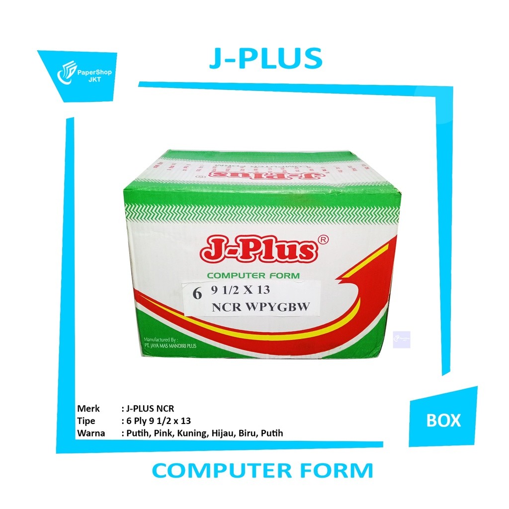 J-PLUS - Continous Form 9 1/2 x 13 6 Ply ( K6) NCR Kertas Komputer - Box