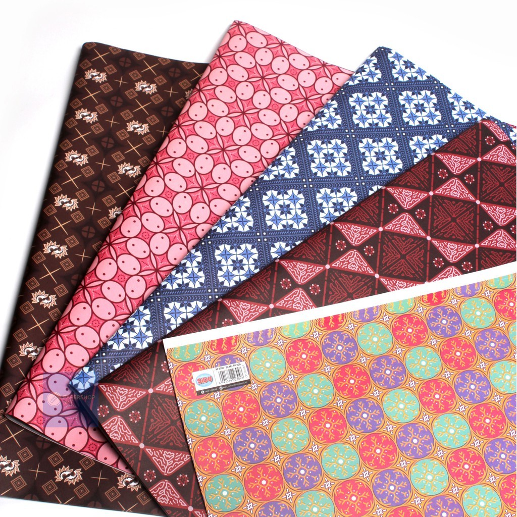 SIDU - Kertas Kado Motif Batik / Bungkus Kado Variasi Motif Batik [ 50 Lembar ]  - Pack