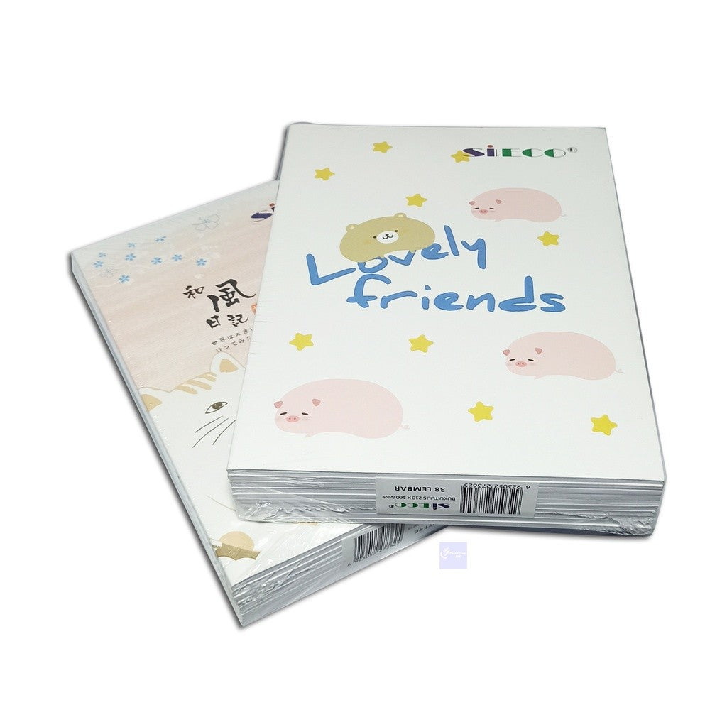 SIECO - Buku Tulis Sekolah Anak Ukuran Kecil Isi 10 Buku/38 Lembar Motif Cute - Pack
