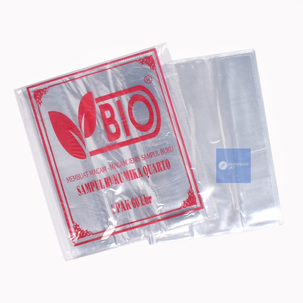 BIO - Sampul Buku Plastik Mika Ukuran Kwarto ( isi 60 lembar ) - PACK