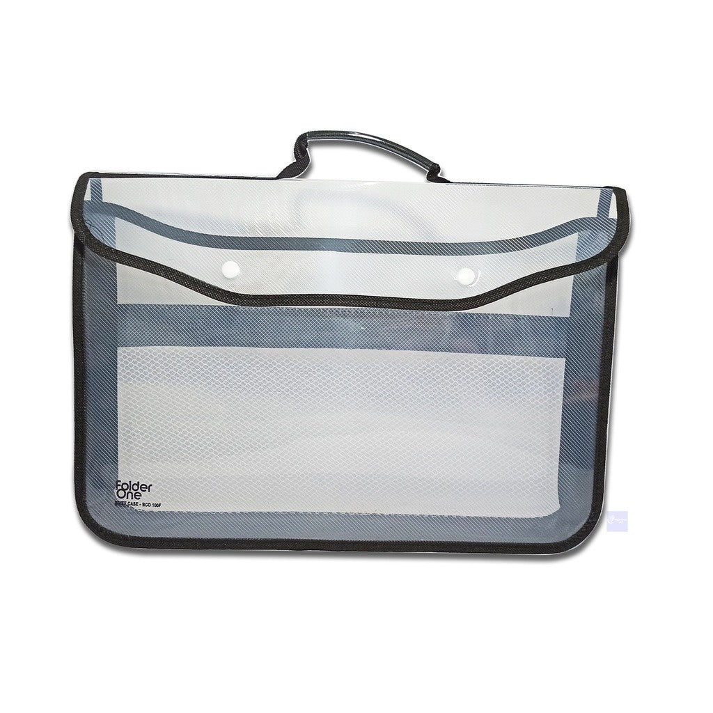 FOLDER ONE -  Map Kancing 2 Klip Jaring Tempat Plastik Penyimpanan File - Pcs