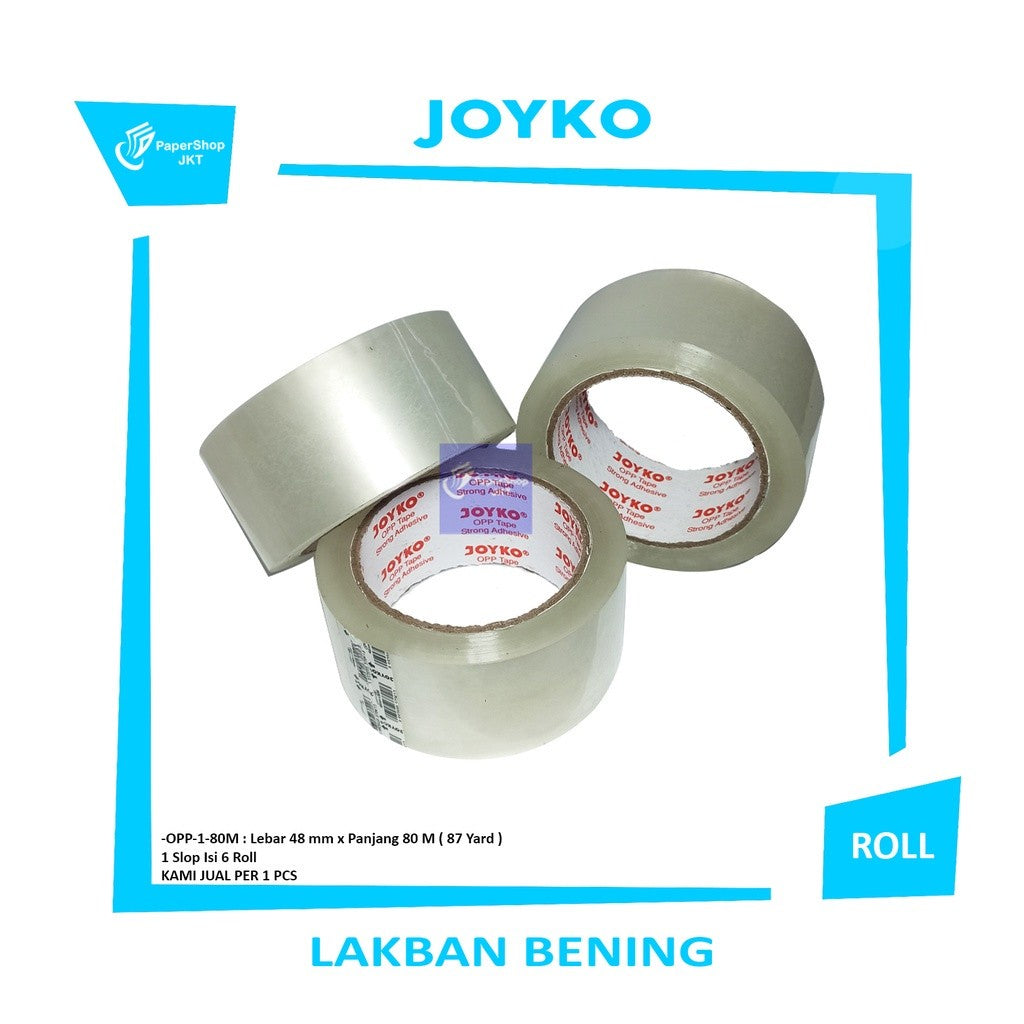 JOYKO - Opp Tape Bening & Coklat 2 Inch x 80 Meter 48mm x 80m - ROLL