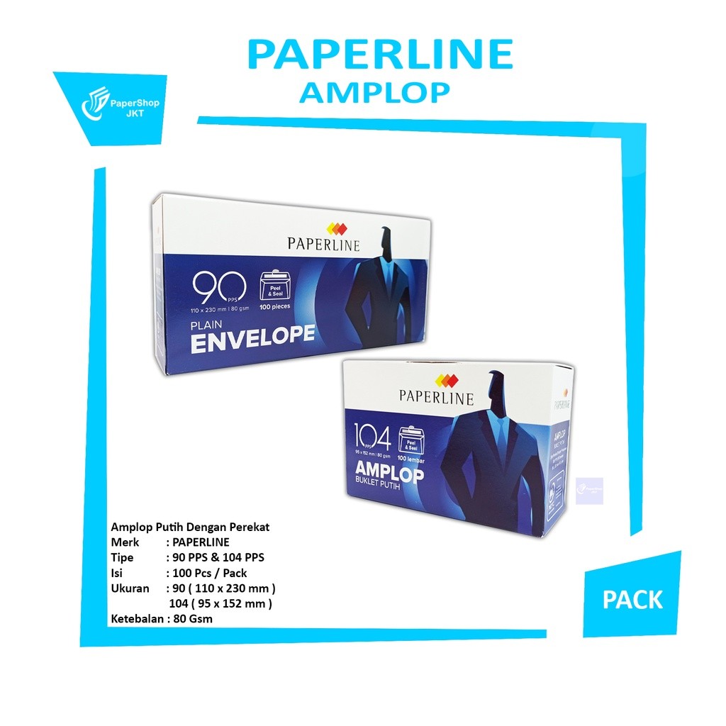 PAPERLINE - Amplop Putih Polos Peel & Seal - Pack