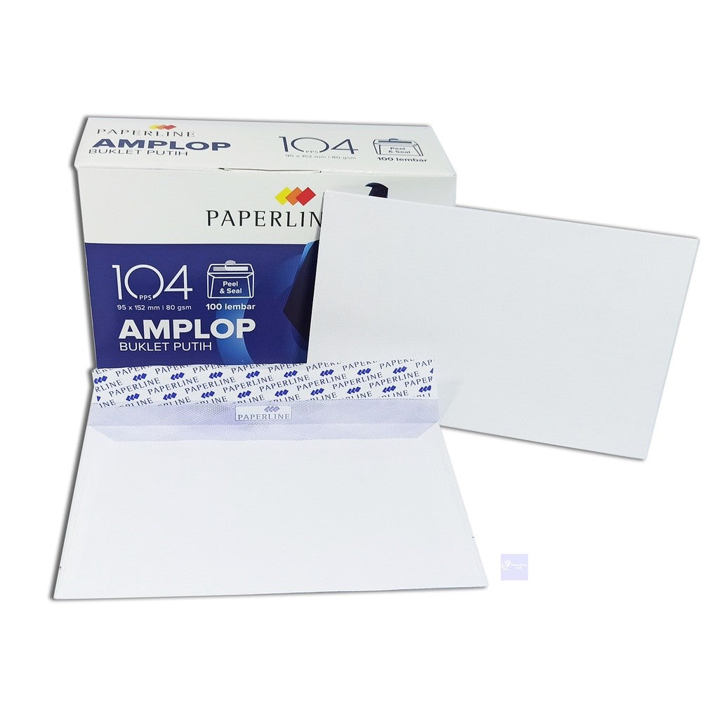 PAPERLINE - Amplop Putih Polos Peel & Seal - Pack