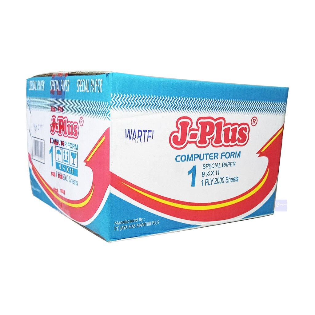 J-PLUS - Continous Form 1 Ply 9 1/2 x 11/2 Wartel - Kertas Komputer - Box