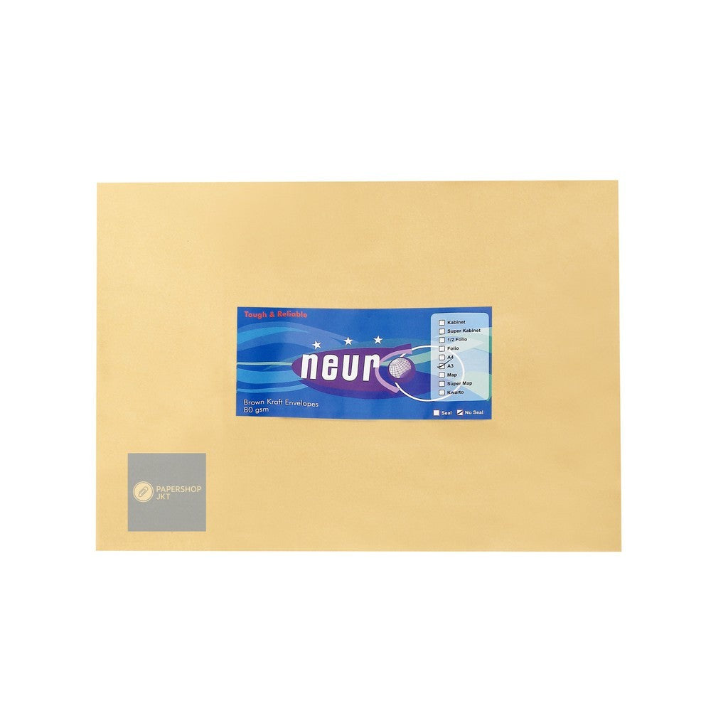 NEURO - Amplop Coklat Ukuran A3 No Seal ( 33 x 42,5 cm ) - Pack