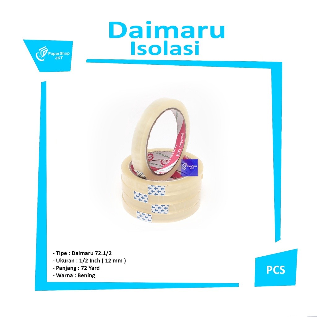 DAIMARU -  Isolasi 1/2 inch x 72 Yard Varian Lakban - Selotip - Roll