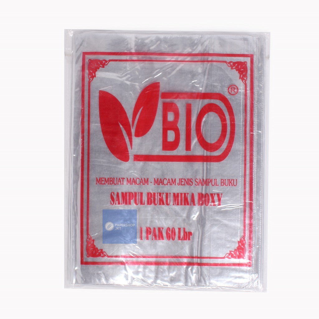 BIO - Sampul Buku Plastik Mika Ukuran Boxy ( isi 60 lembar ) - Pack