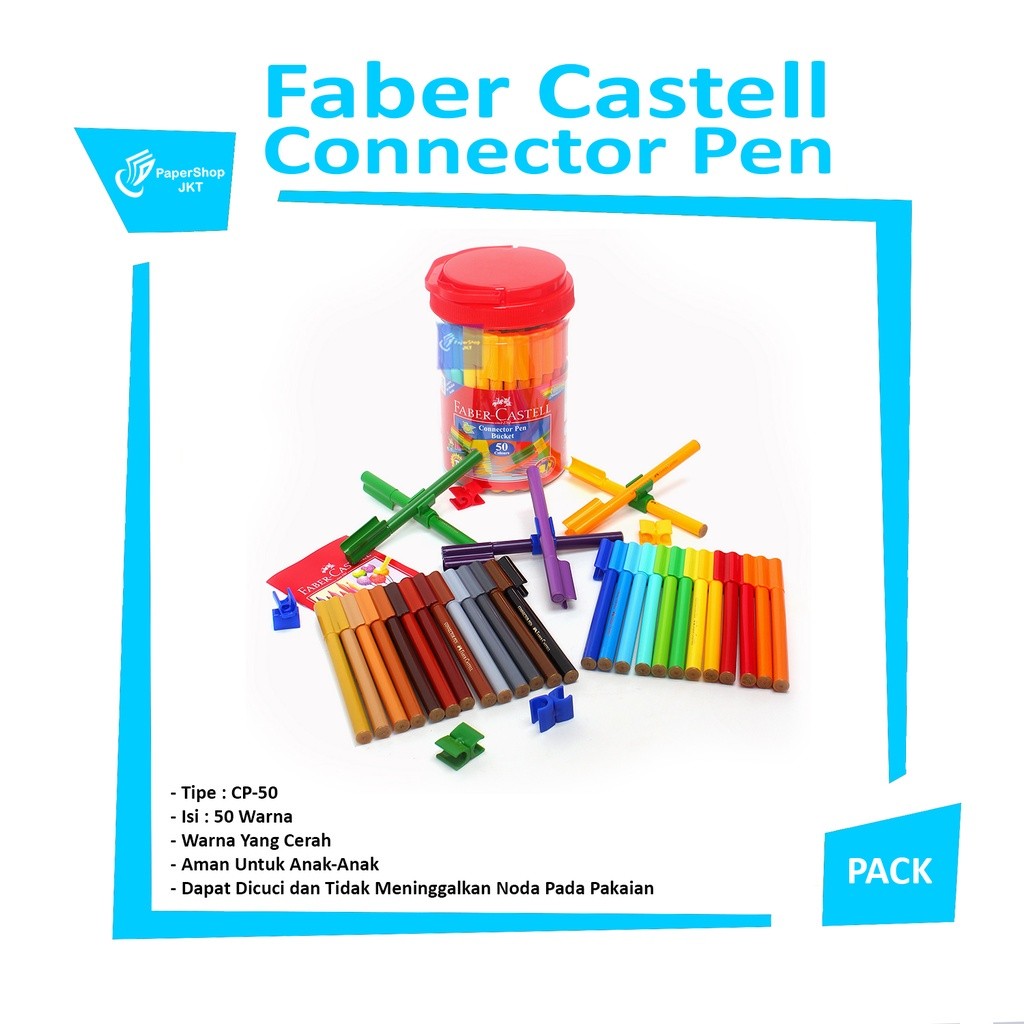 FABER CASTELL - Spidol Connector Pen Isi 50 Warna - Set
