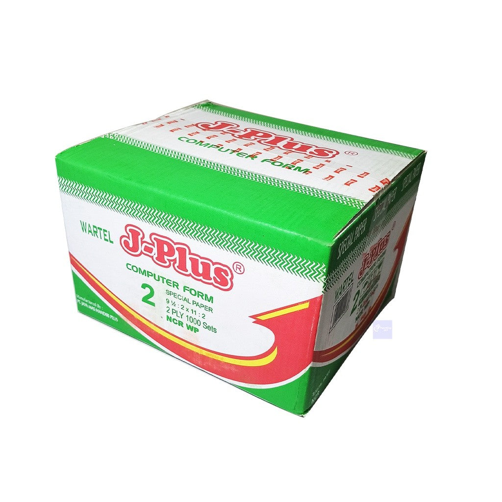J-PLUS - Continous Form 2 Ply 9 1/2 x 11/2 Wartel - Kertas Komputer - Box