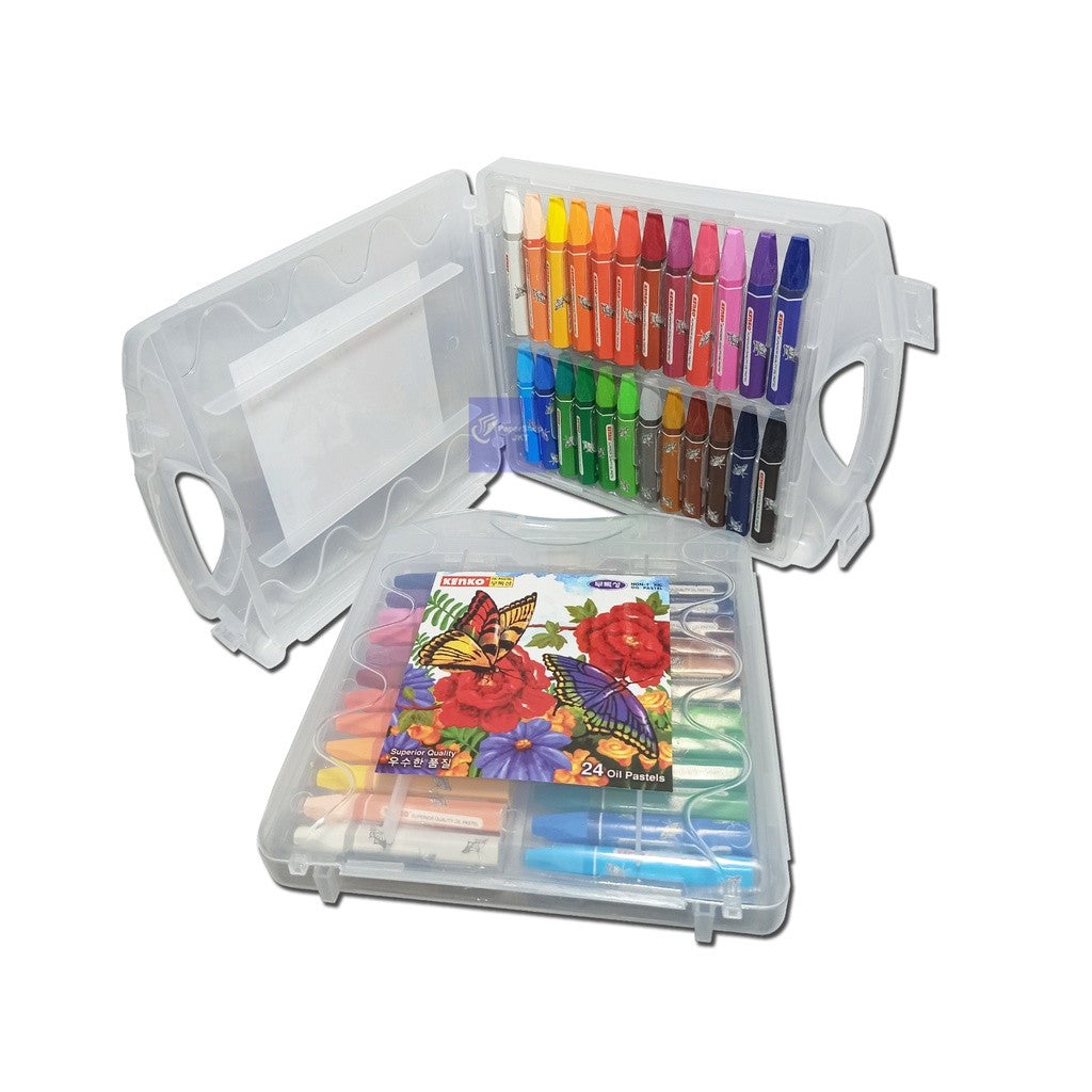 Kenko Krayon Minyak 24 Color Oil Pastel PP Case - Garden -Set
