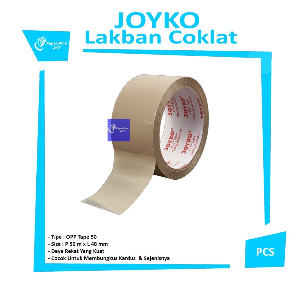 JOYKO -  Lakban Bening Dan Coklat 2 Inch x 50Mtr - Roll