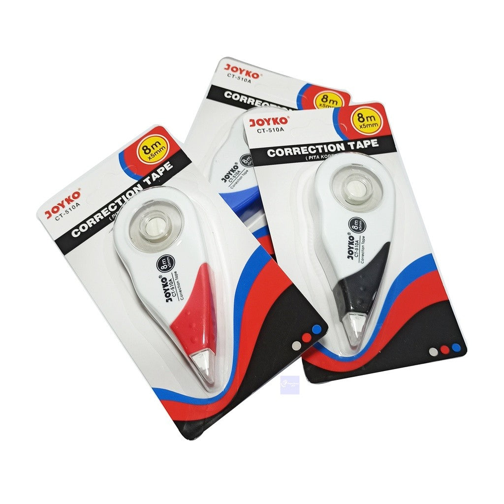 JOYKO - Correction Tape CT-510A Tipex Kertas Roll Ukuran 8M x 5mm Cover Random Warna - Pcs