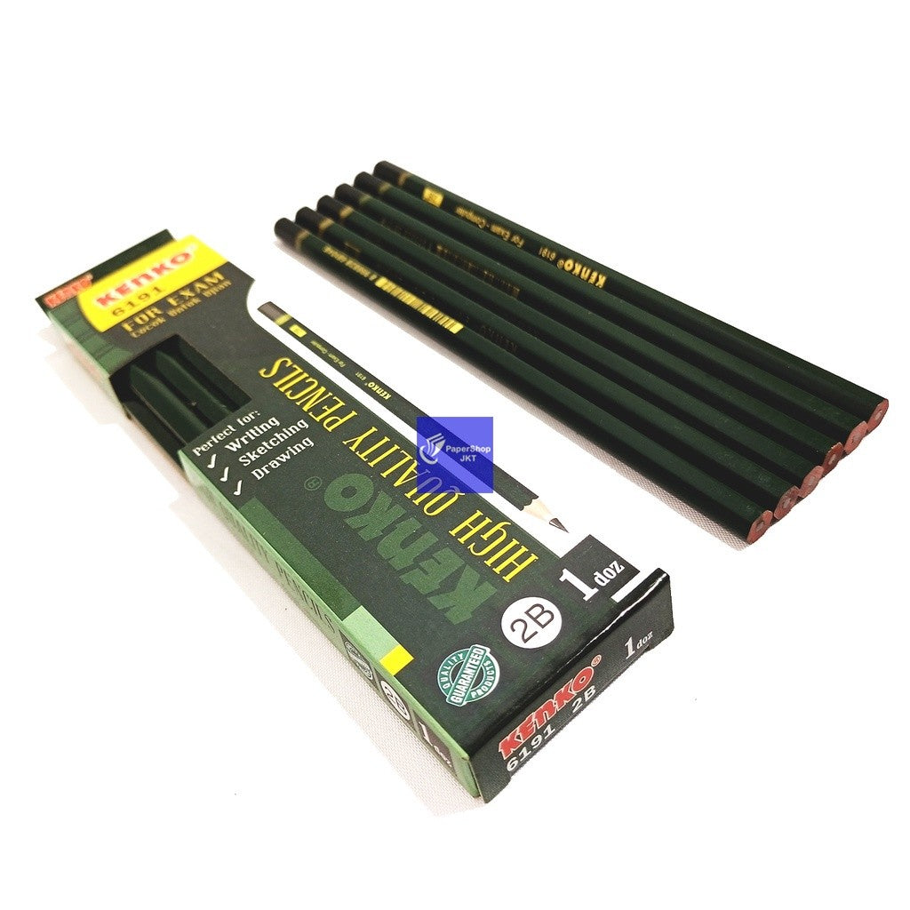 KENKO - Pensil Tulis 6191 - 2B Pensil Ujian - Lusin