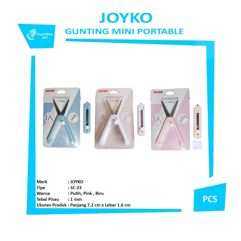 JOYKO - Mini Portable Scissors SC-23 Gunting Kecil - Pcs