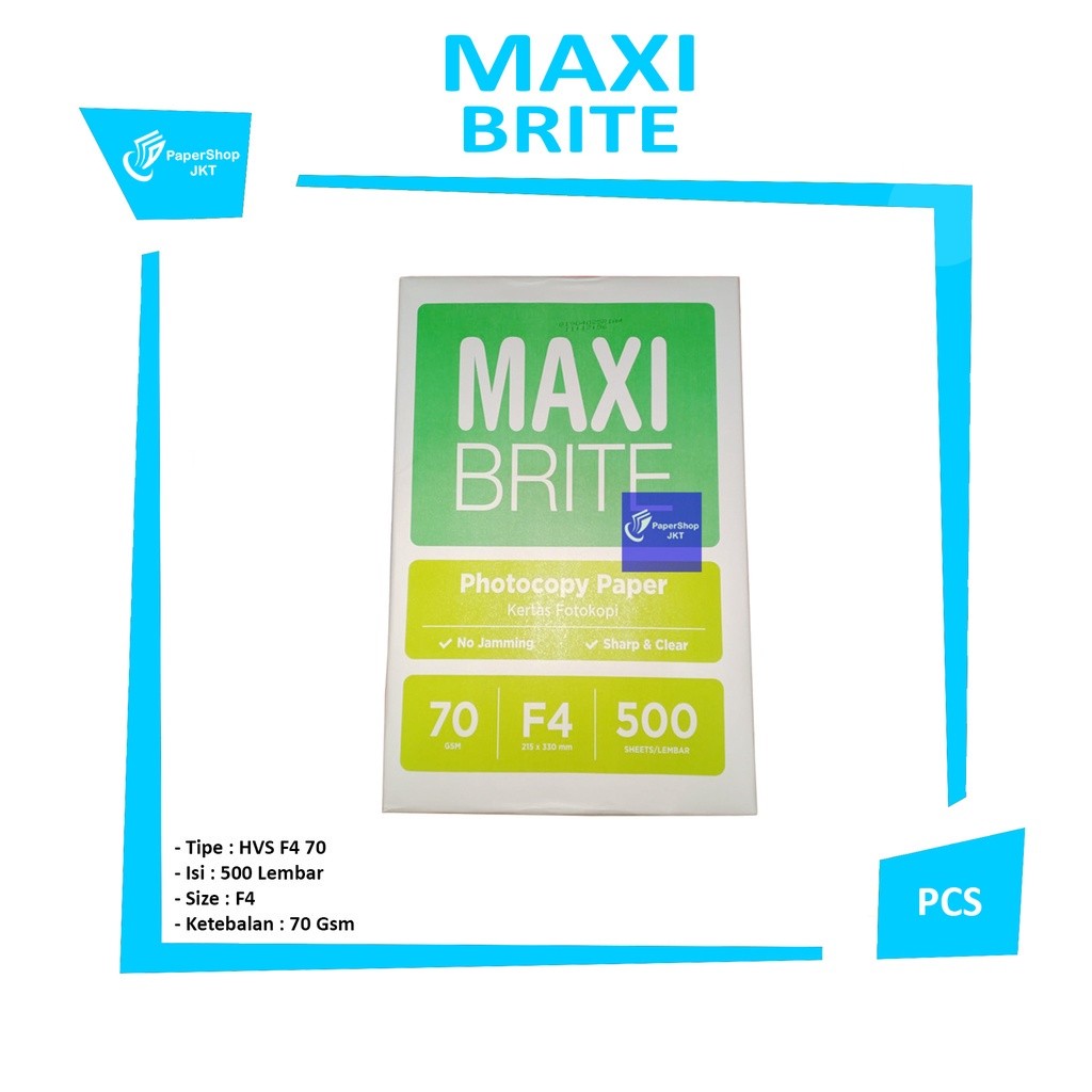 MAXI BRITE - Kertas Fotokopi 70g F4 Kertas Print - Rim