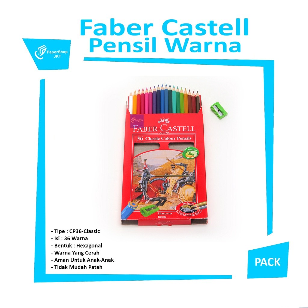 FABER CASTELL - Classic isi 36 Color Pencils - Pensil Warna - Set