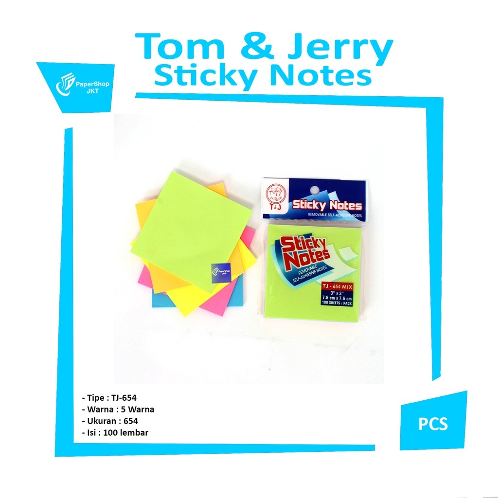 TOM & JERRY - Sticky Note 5 Warna TJ-654 - Pad