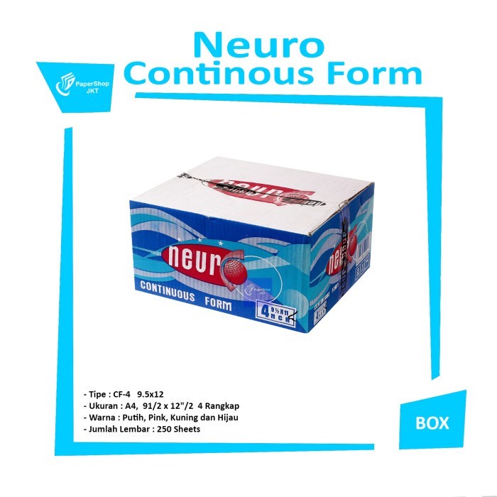 NEURO - Continous Form 4 Ply 9 1/2 x 12/2 ( A4 Neuro ) NCR - Box