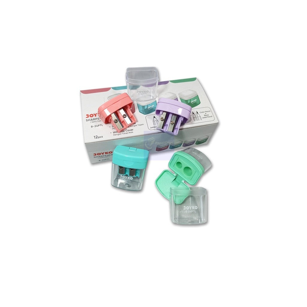 Joyko - Rautan Pensil Sharpener B-24PTL 2 Lubang Warna Pastel - Pcs