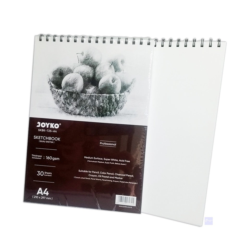 JOYKO - Buku Sketsa Sketch Book SKBK-725-A4 30 Sheets 160gsm Kertas Putih Polos - Pcs