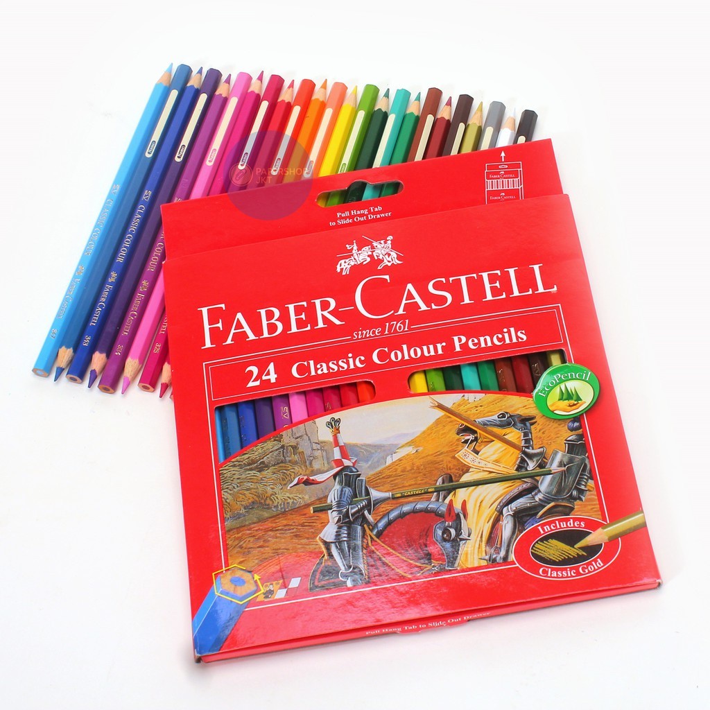 FABER CASTELL -Classic Colour Pencils 24 - Pensil Warna 24 Panjang - Set