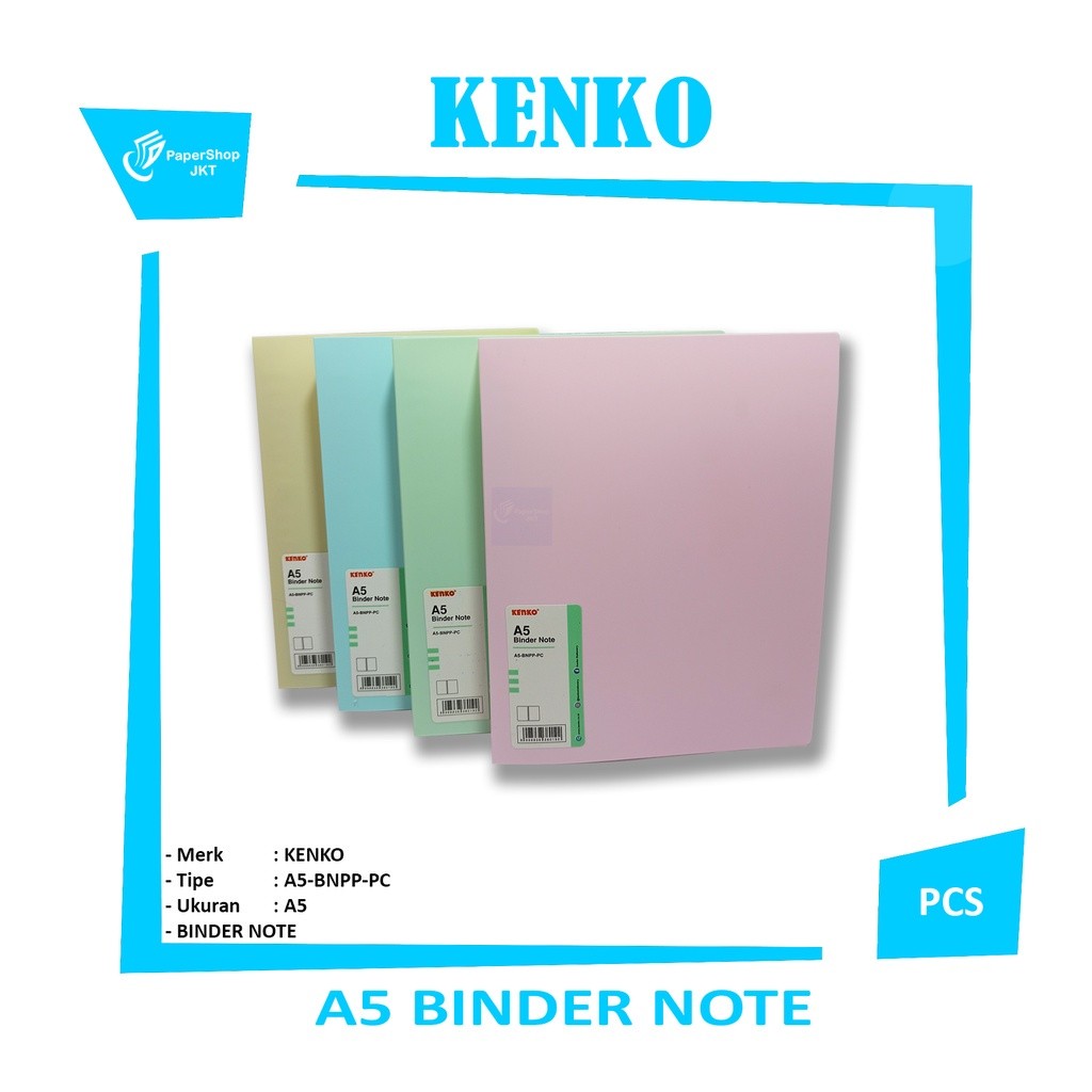 KENKO - Binder Note 20 Ring A5 Warna Pastel - Pcs